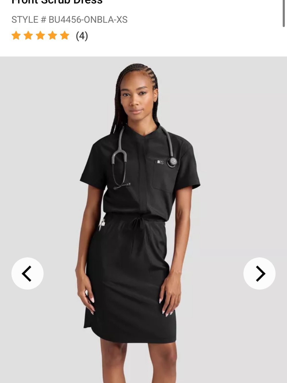 Uniform Advantage Black Front Scrub Dress